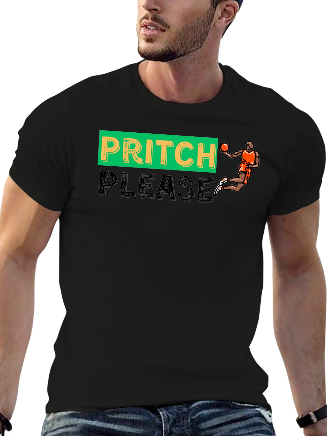 Black Pritch Please Graphic T-Shirt view 6