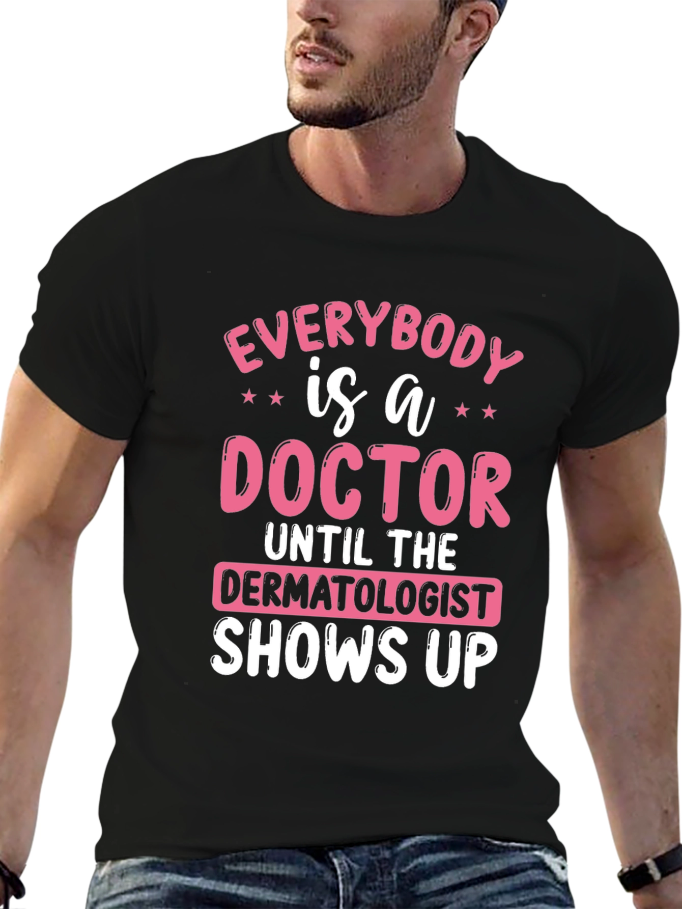 Black Funny Dermatologist Doctor T-Shirt view 6