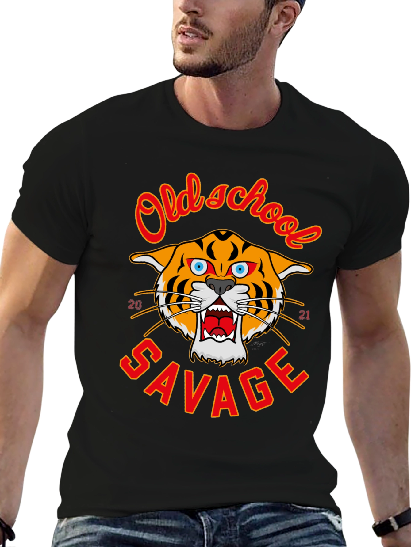 Black Old School Savage Graphic Tee view 6