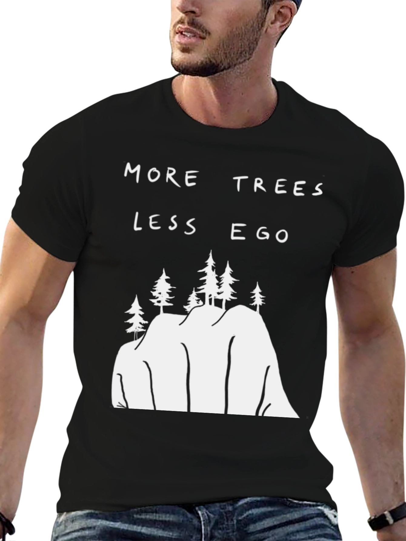 Black More Trees Less Ego Graphic Tee - Unisex view 6