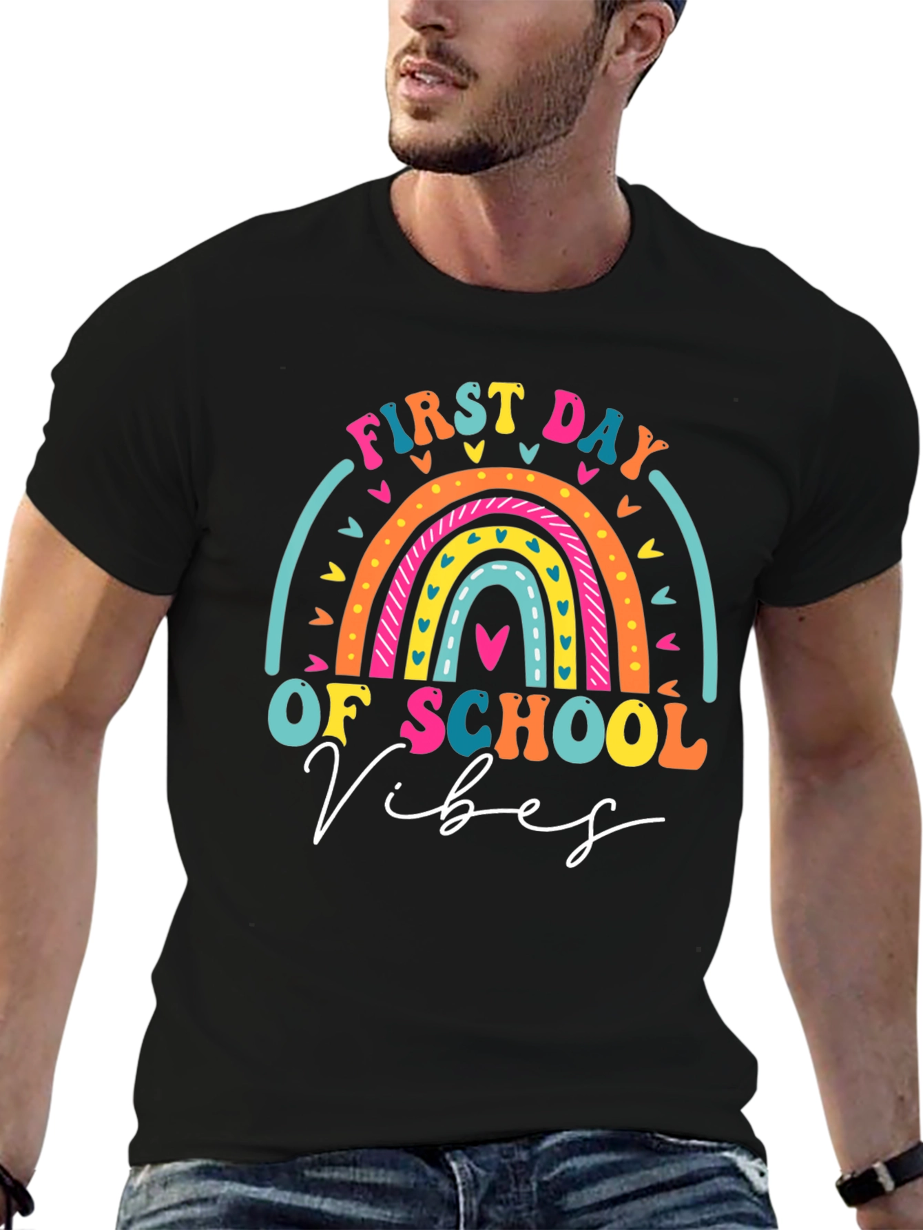 First Day of School Vibes Rainbow T-Shirt - 6