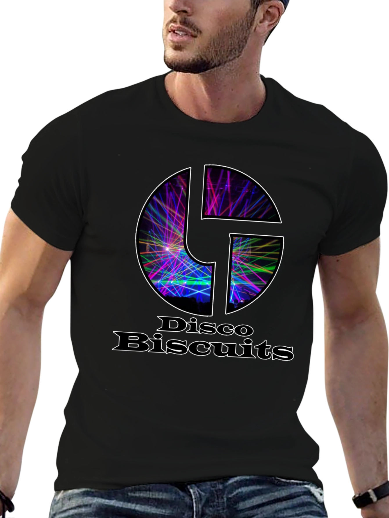 Black Disco Biscuits T-Shirt - Black Graphic Tee view 6