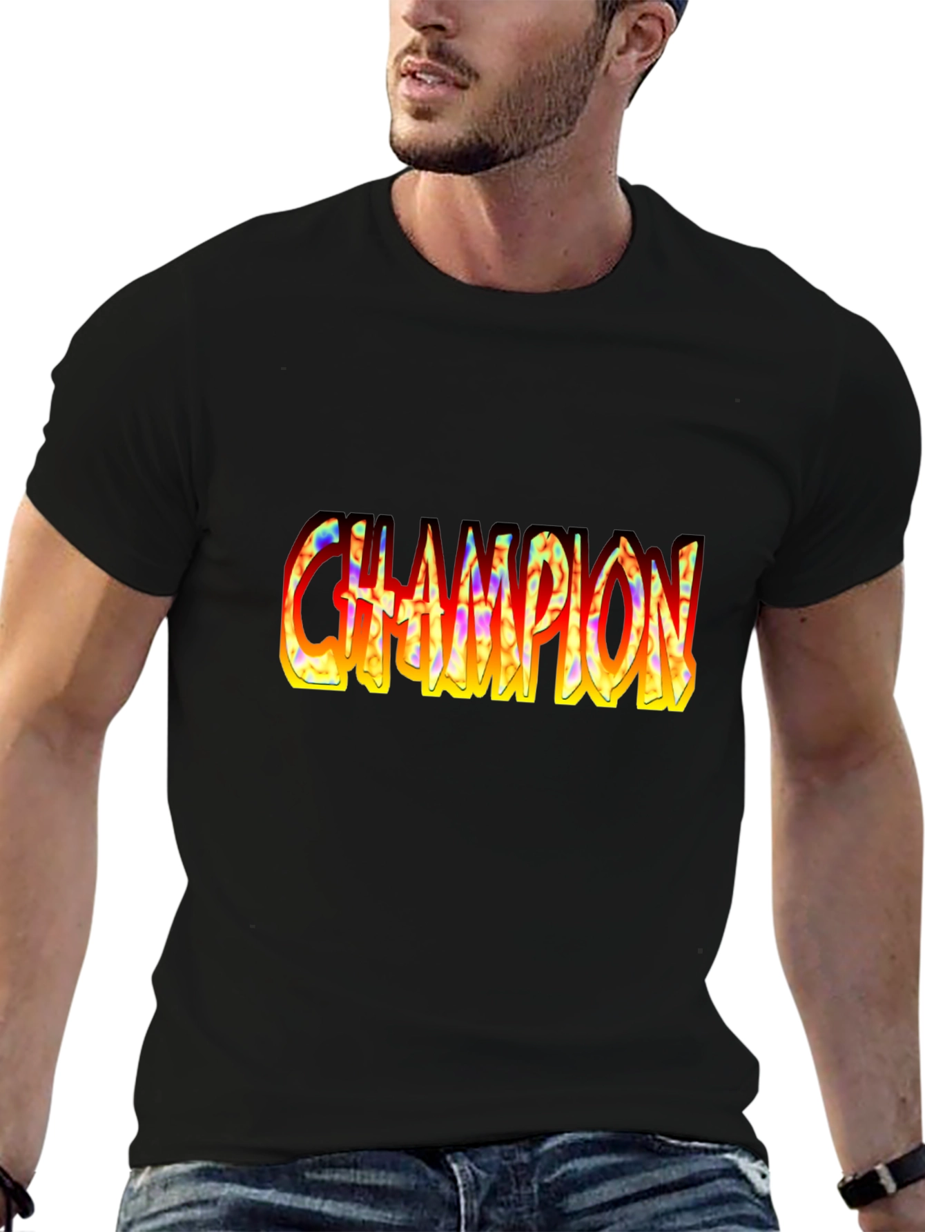 Black Champion Graphic Print Black T-Shirt view 6