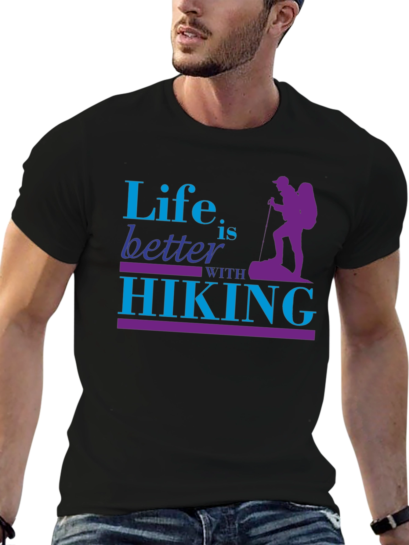 Black Life is Better with Hiking Graphic T-Shirt view 6