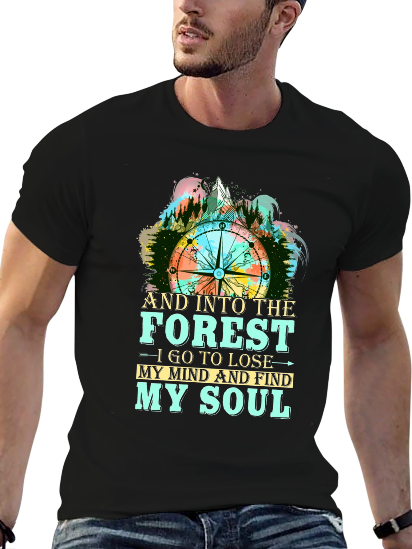 Black Forest Compass Graphic T-Shirt view 6
