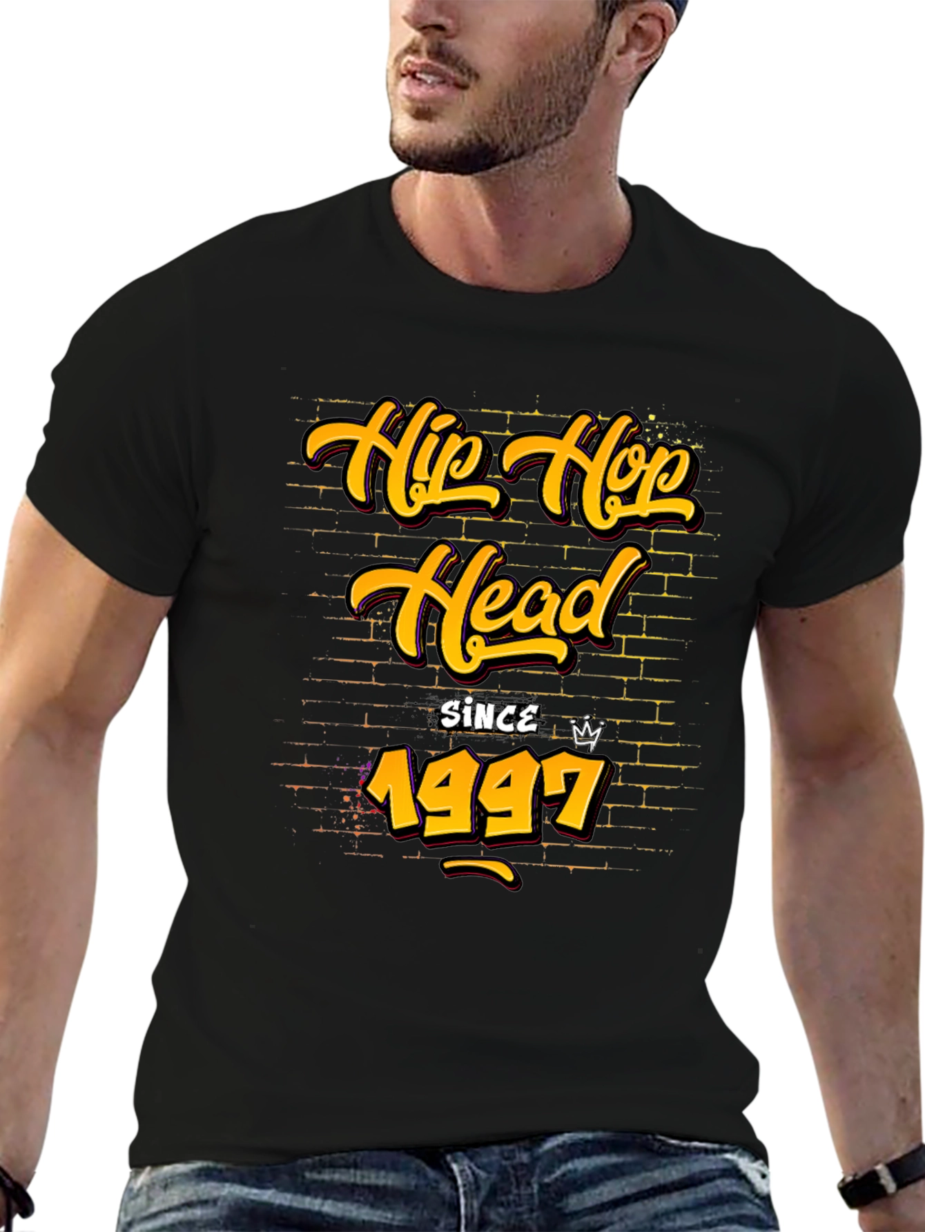 Black Hip Hop Head Since 1997 Graphic Tee view 6