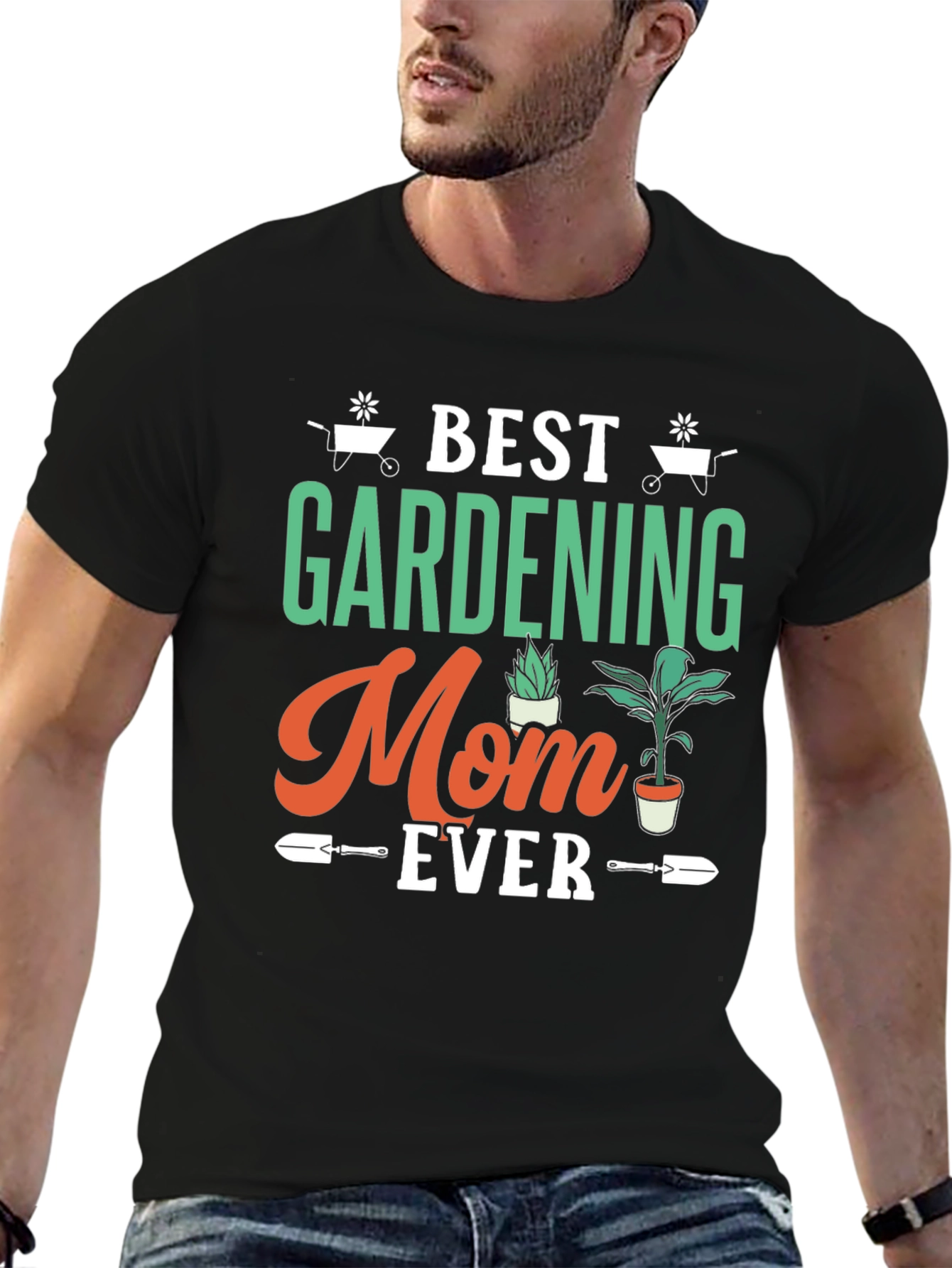 Black Best Gardening Mom Ever T-Shirt view 6