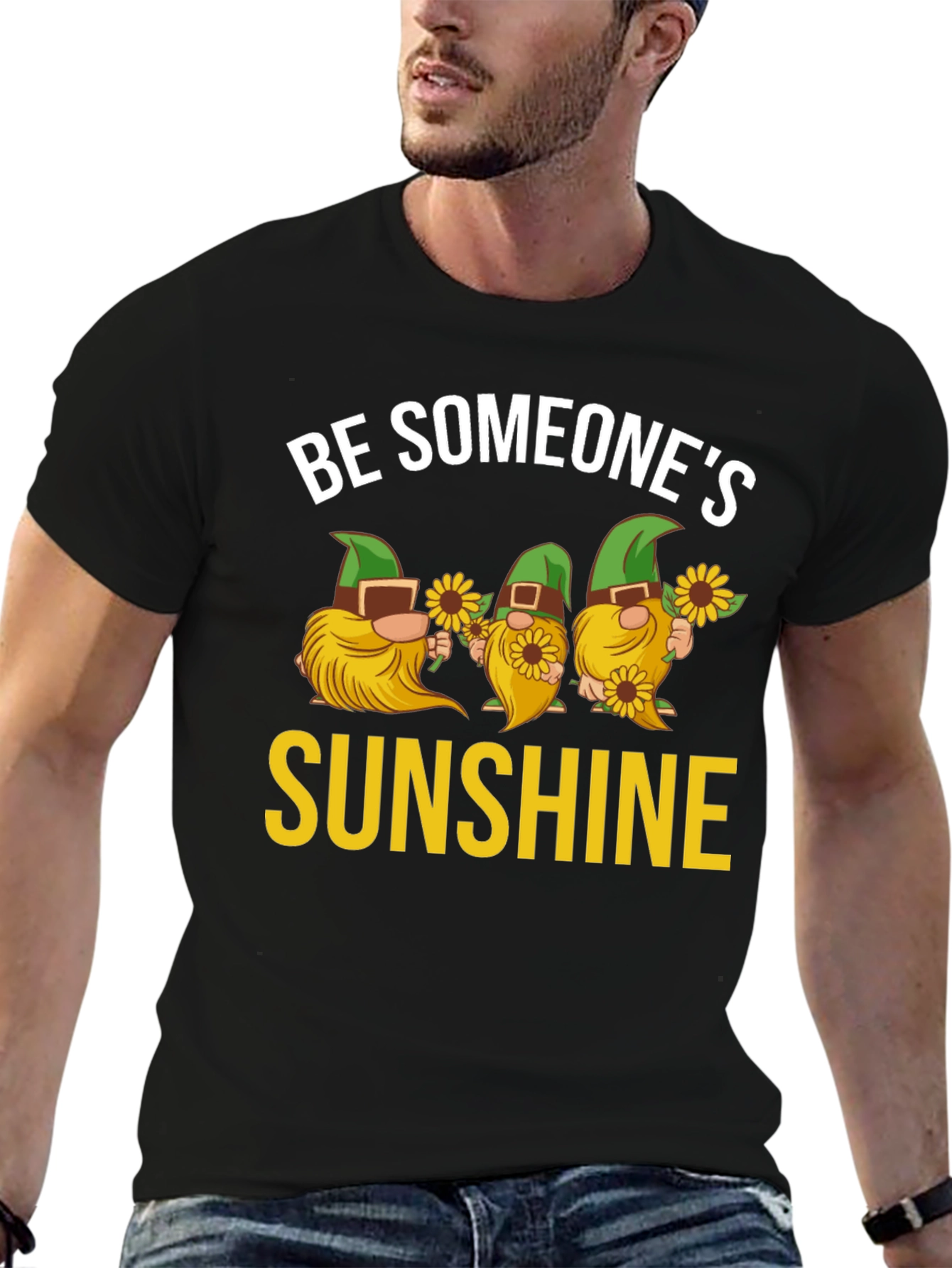 Black Be Someone's Sunshine Gnome Graphic Tee view 6