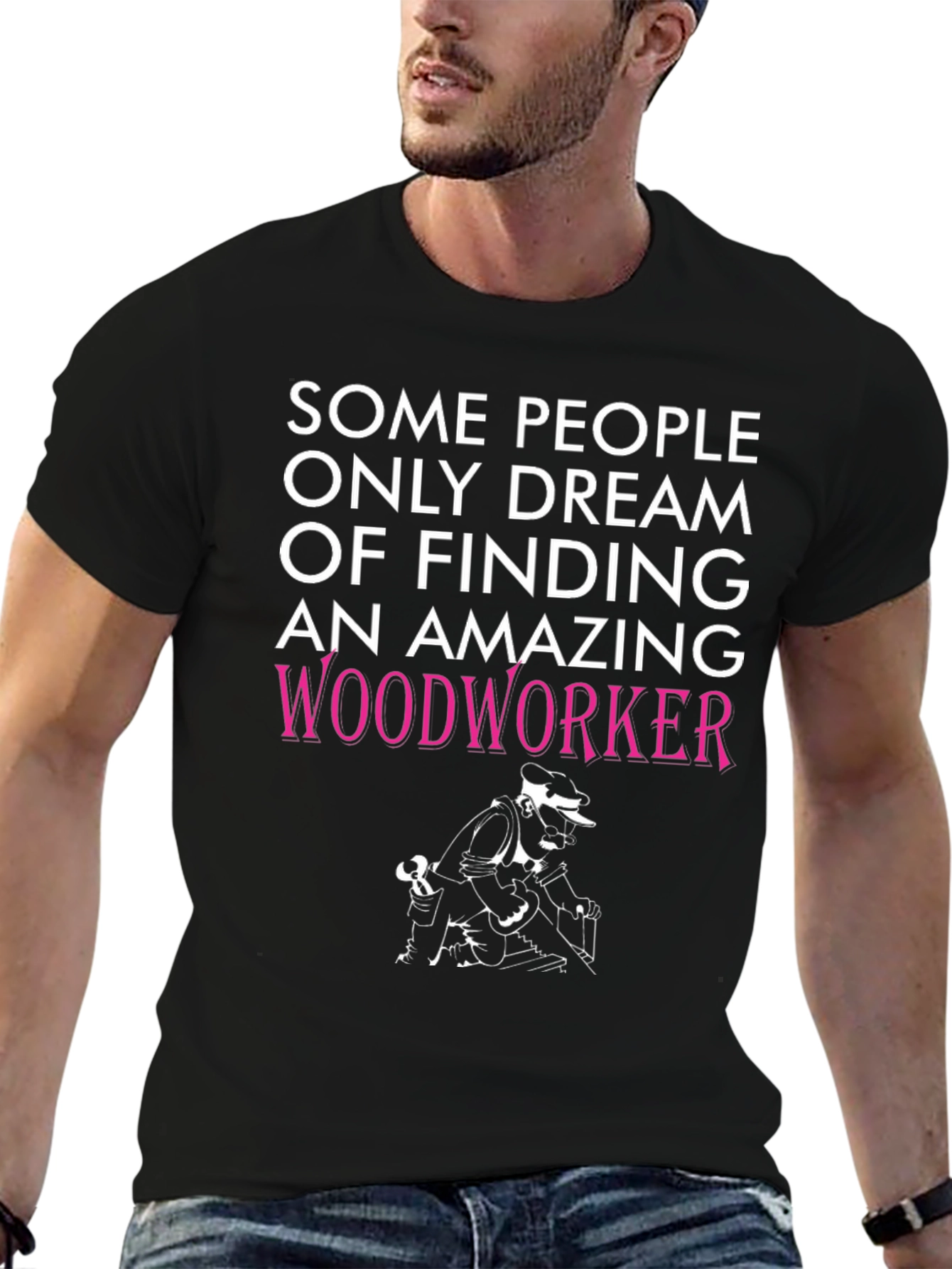 Black Amazing Woodworker Graphic T-Shirt - Black view 6