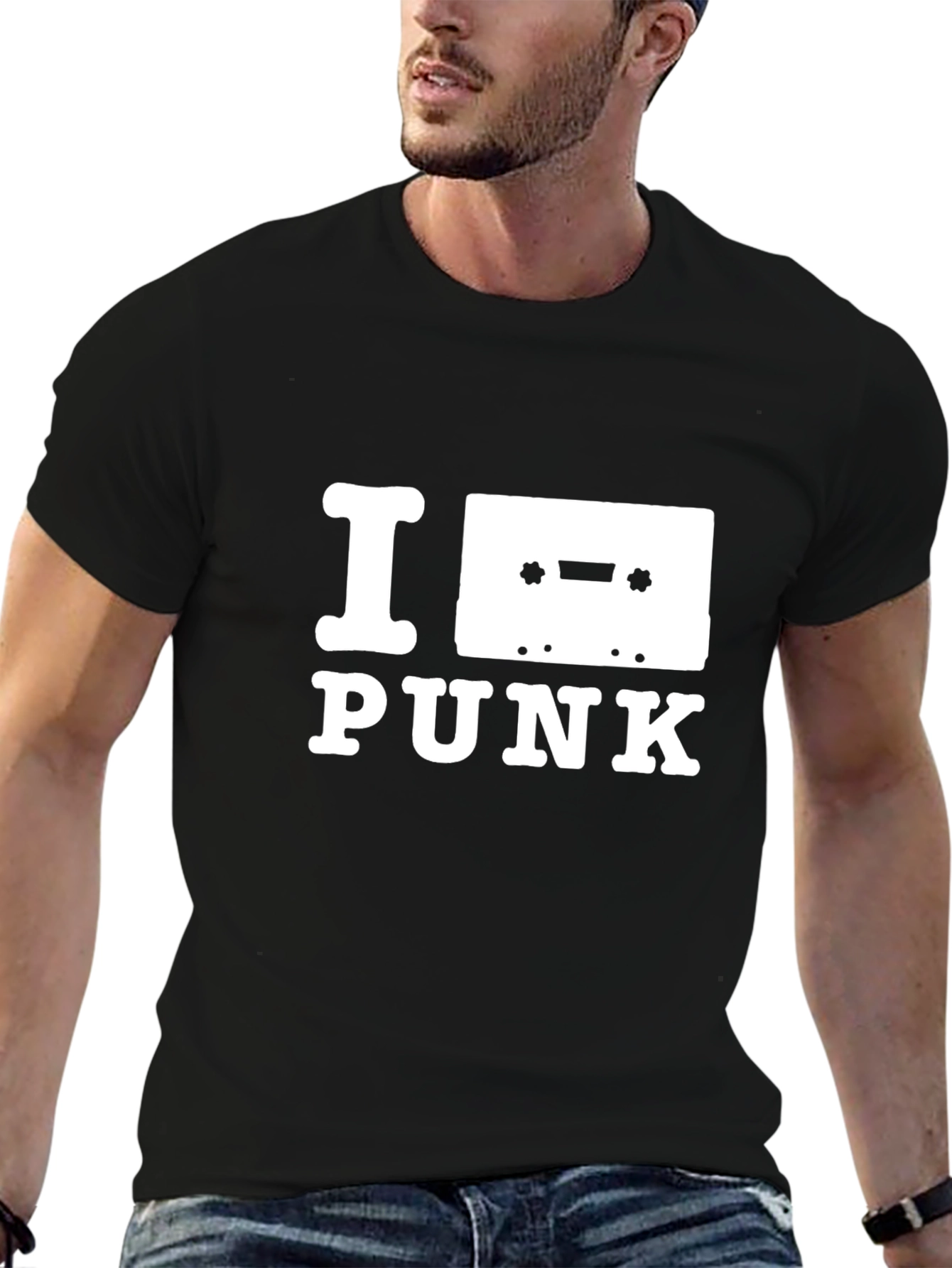 Black I Cassette Punk Graphic Tee - Black view 6