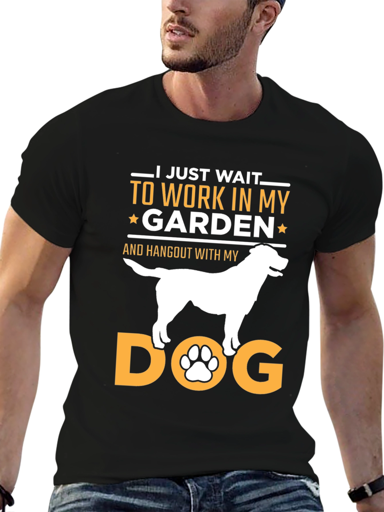 Black Dog Garden T-Shirt: I Just Wait To Work In My Garden! view 6