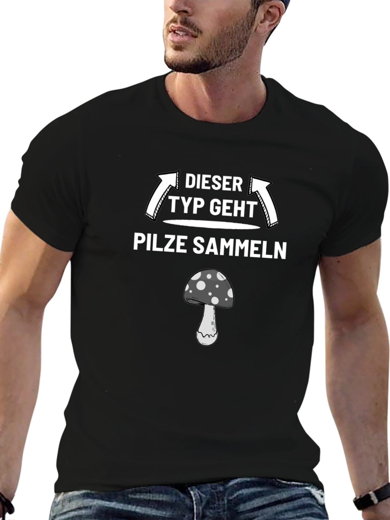 Black Mushroom Picking T-Shirt -  Dieser Typ Geht Pilze Sammeln view 6