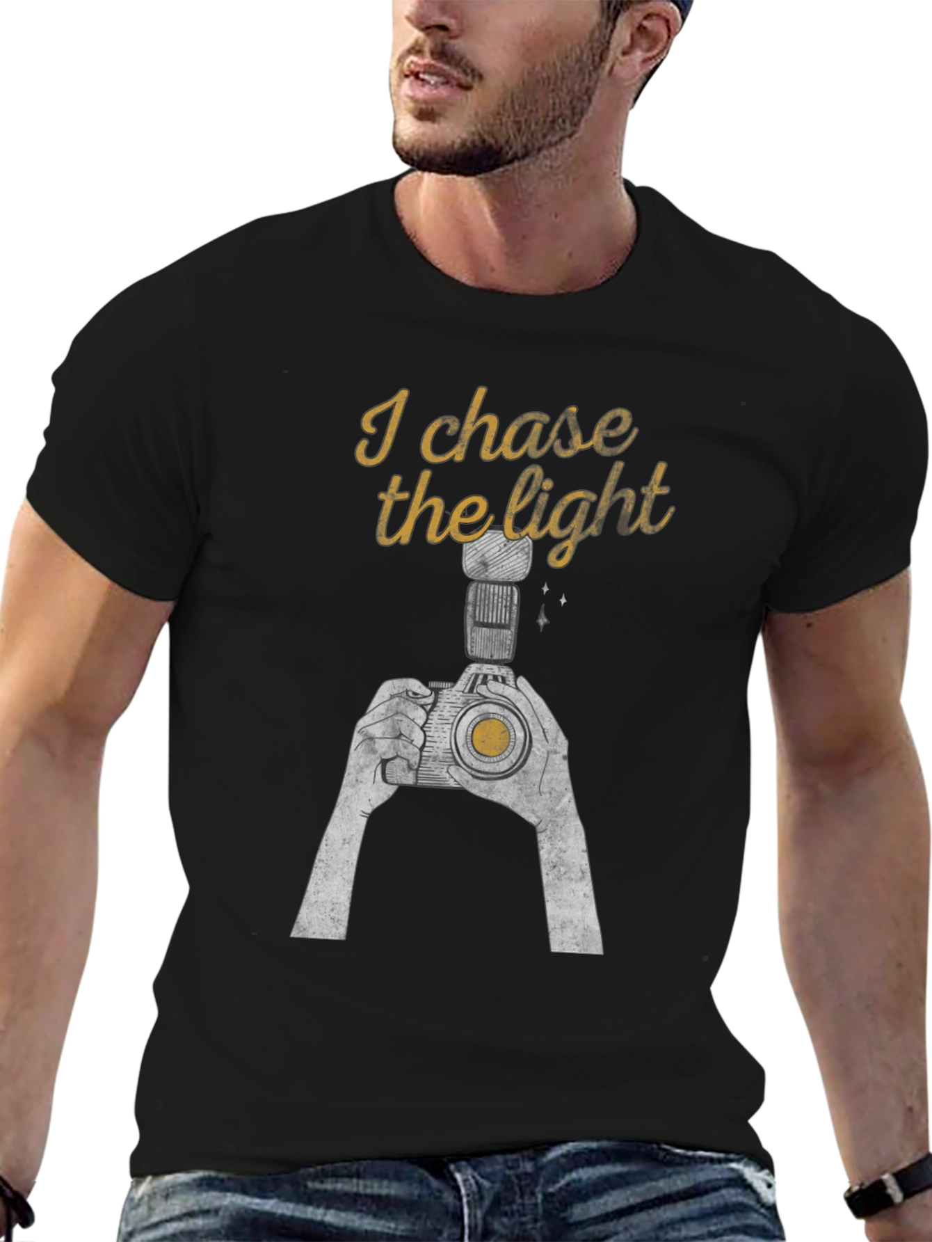 Black I Chase the Light Graphic Tee view 6