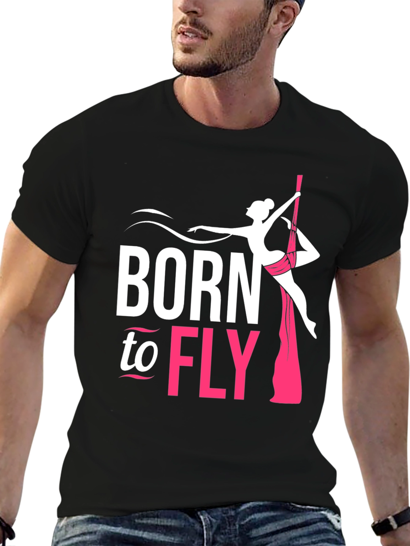 Black Born To Fly Aerial Silk T-Shirt view 6