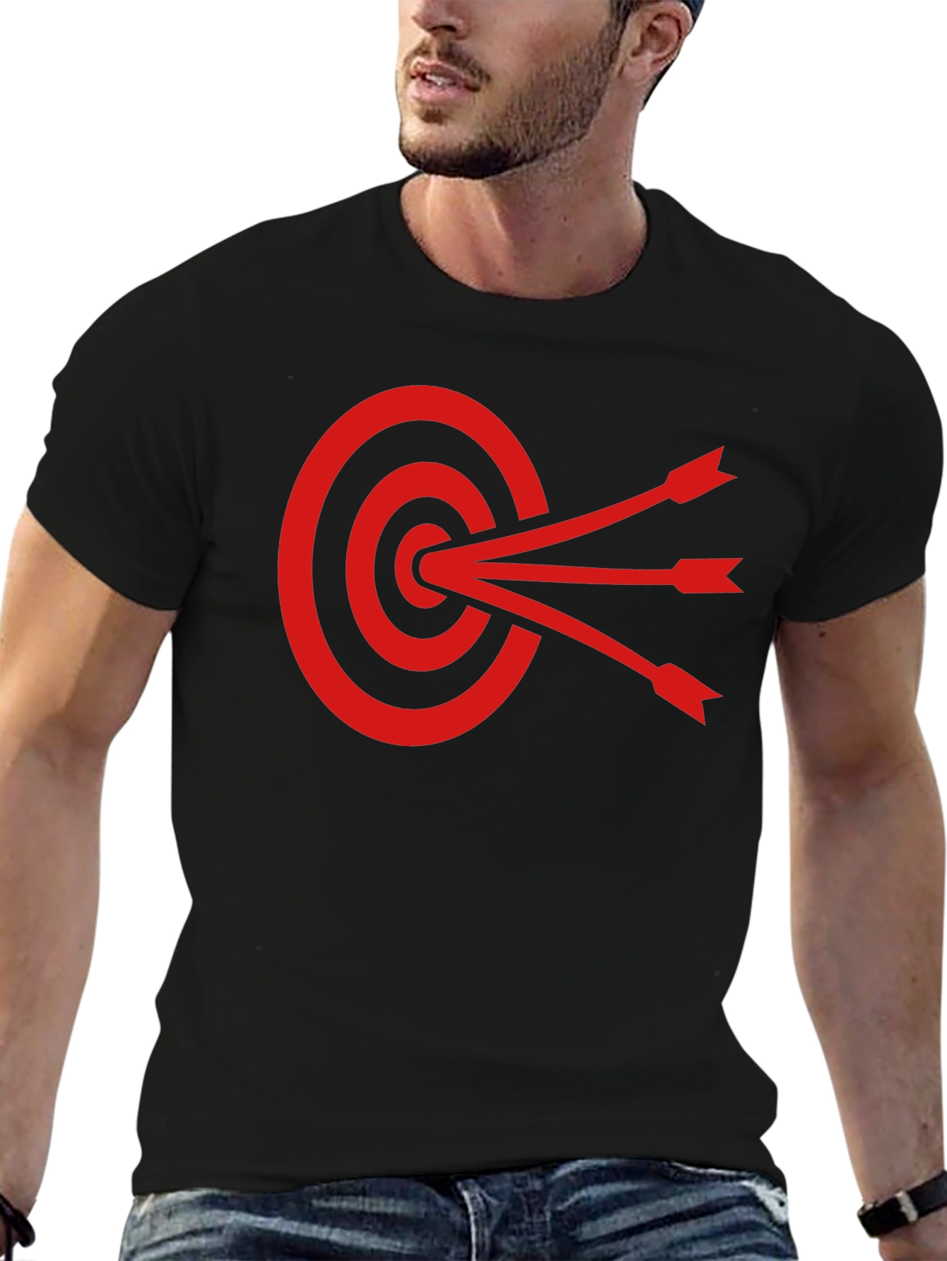 Black Target Practice Graphic Tee - Black Cotton Shirt view 6