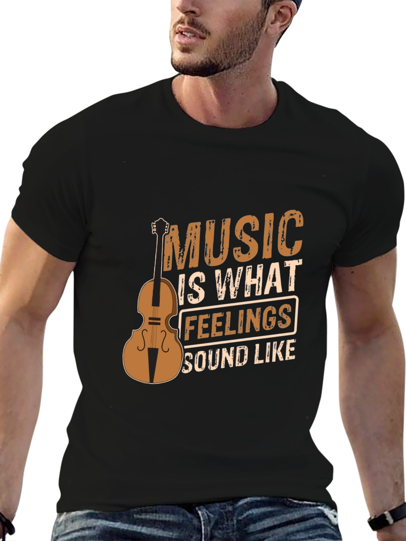 Black Music is What Feelings Sound Like Graphic Tee view 6