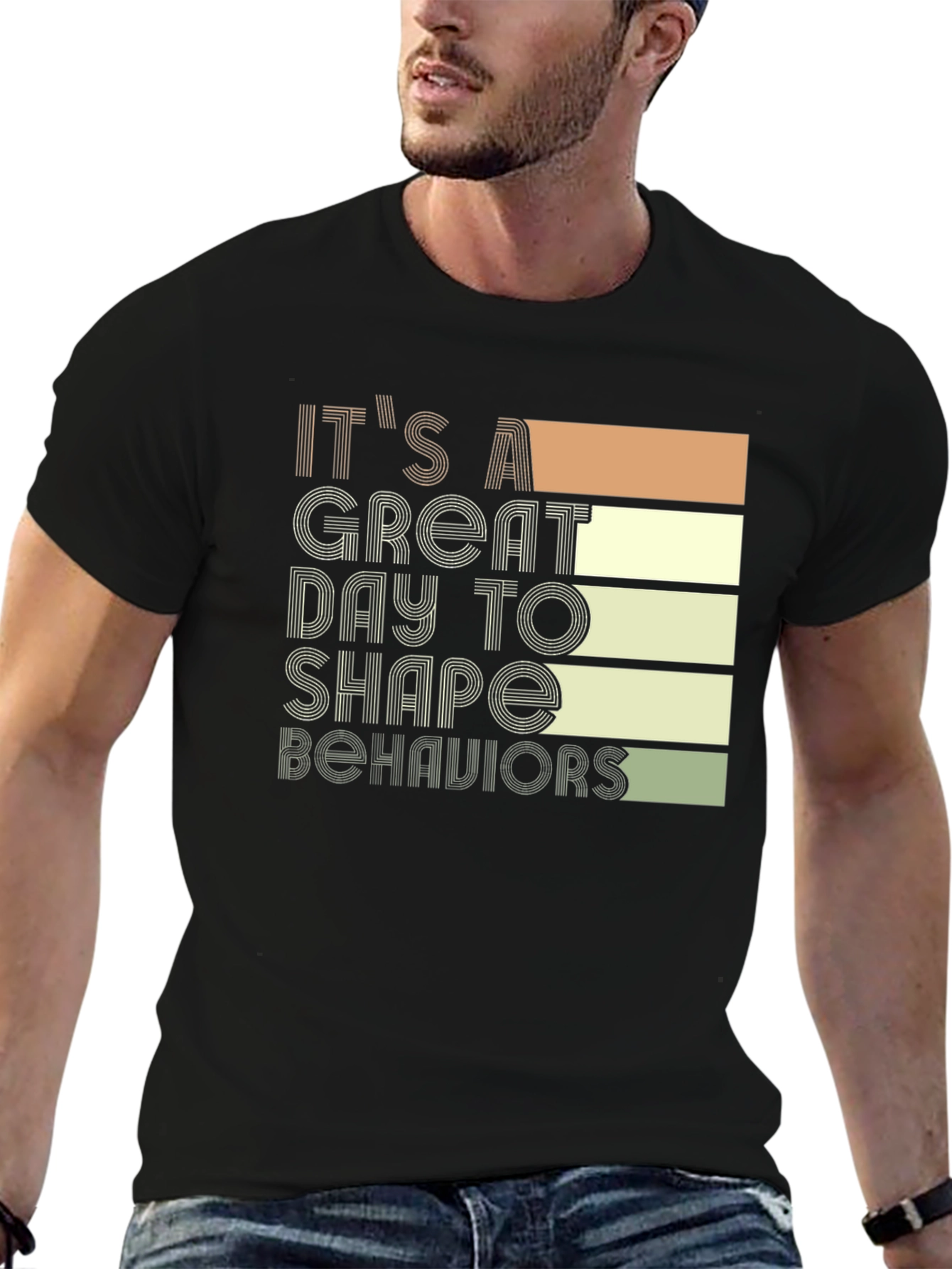 Black It's A Great Day to Shape Behaviors Graphic Tee view 6
