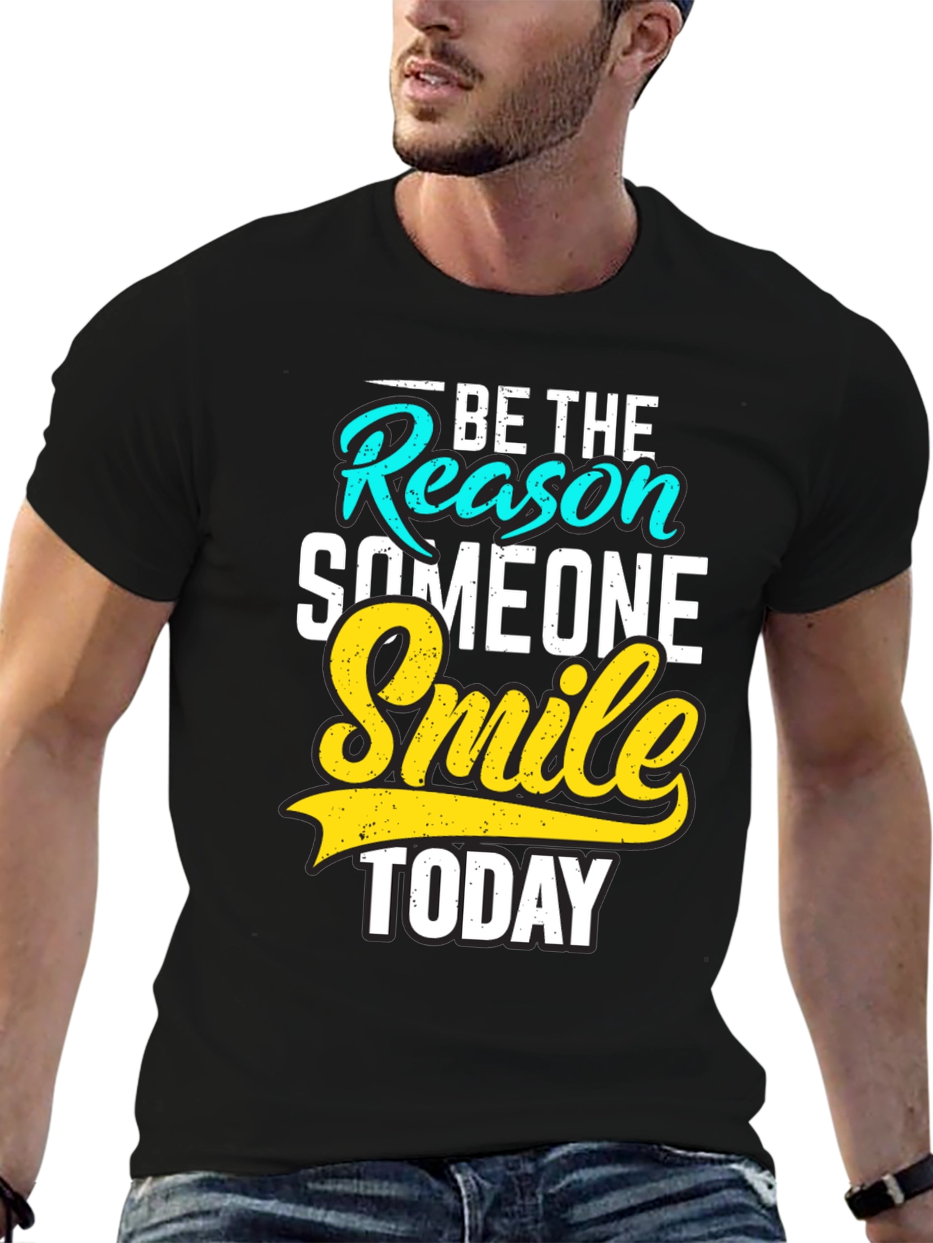 Black Be the Reason Smile Today Black Graphic Tee view 6