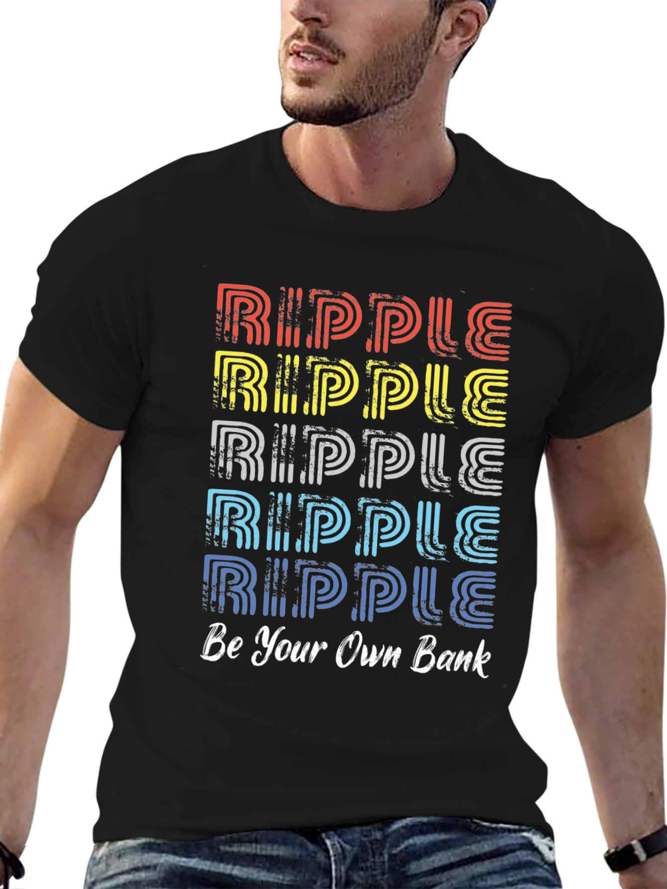 Black Ripple Be Your Own Bank Graphic T-Shirt view 6