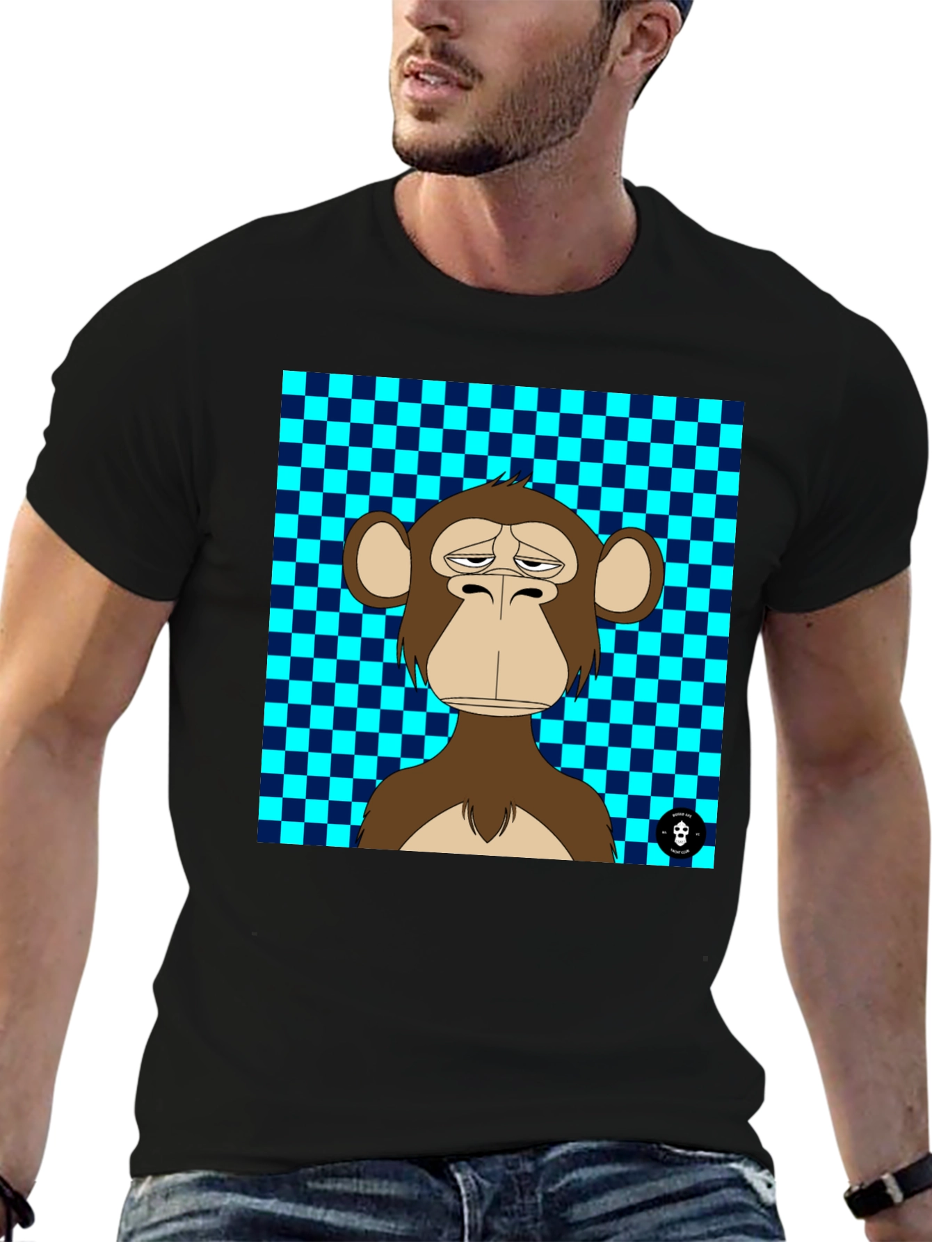 Black Bored Ape T-Shirt: Funky Graphic Tee view 6