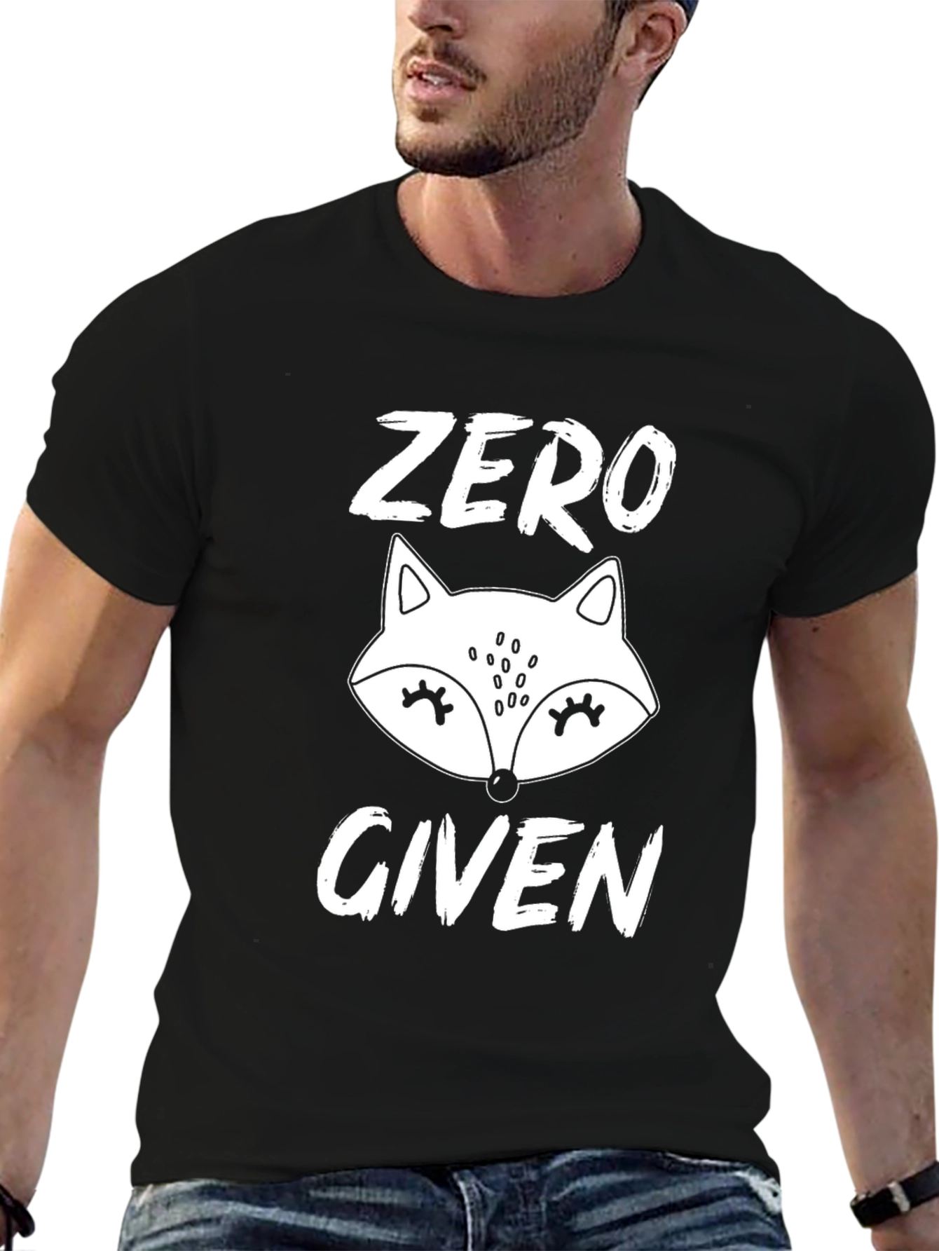 Black Zero Fox Given T-Shirt - Novelty Graphic Tee view 6