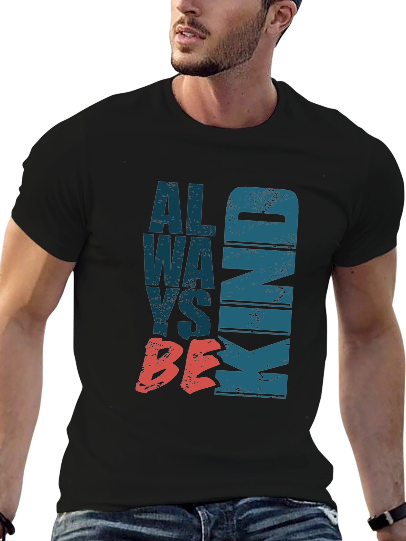 Black Always Be Kind Graphic Tee - Stylish Comfort view 6