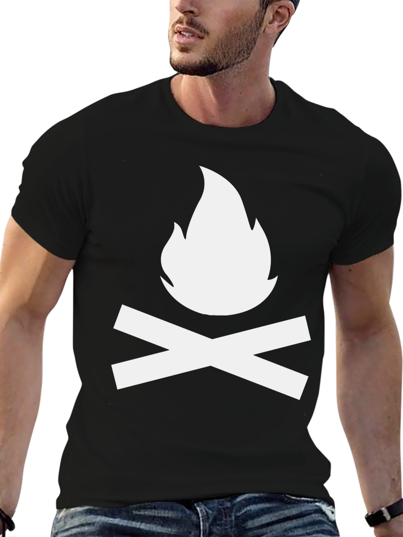 Black Campfire Graphic T-Shirt - Soft Cotton Blend view 6