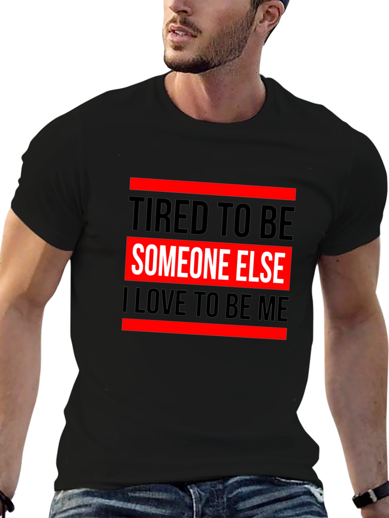 Black Tired To Be Someone Else T-Shirt view 6