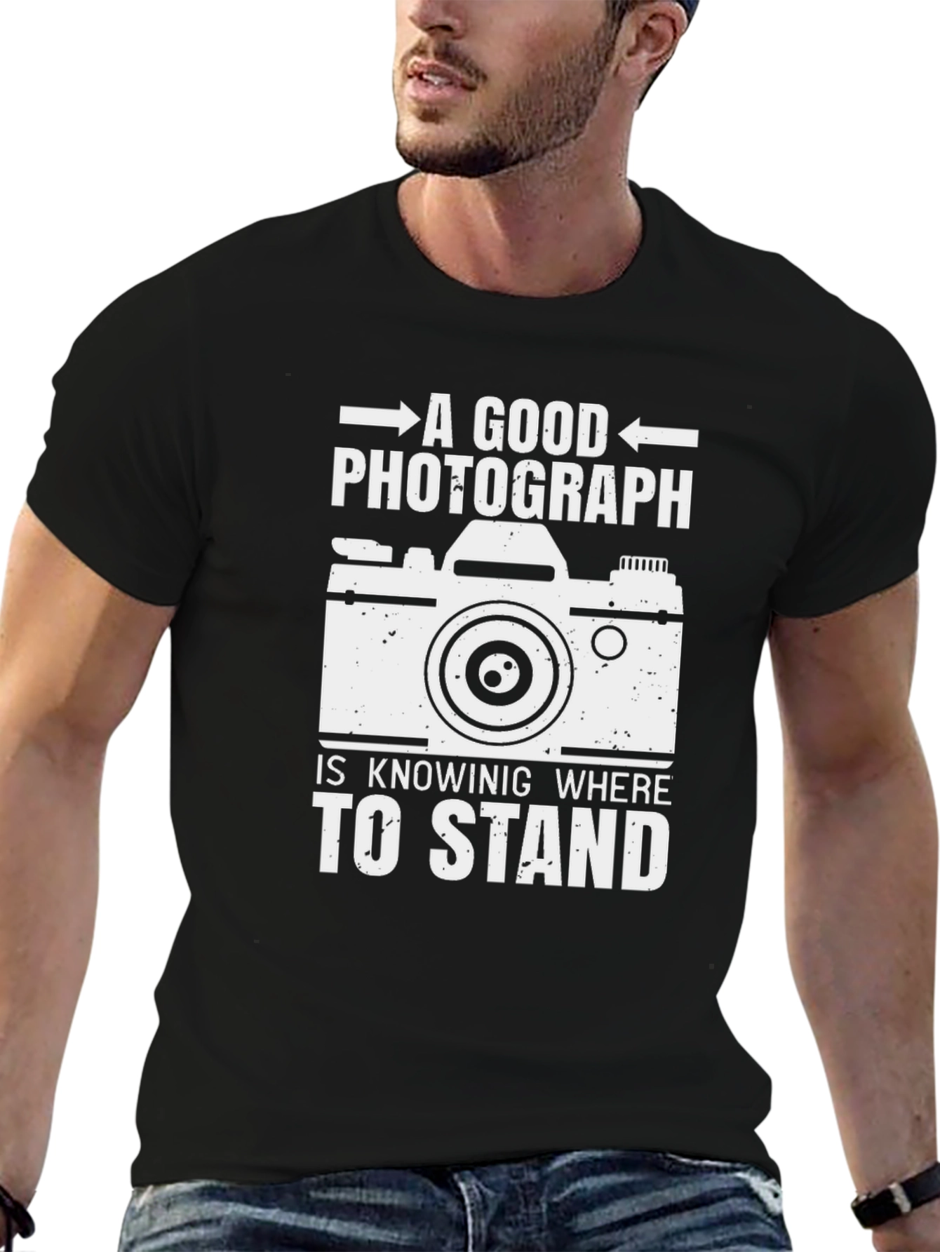 Black Photographer T-Shirt: A Good Photograph Is Knowing Where to Stand view 6