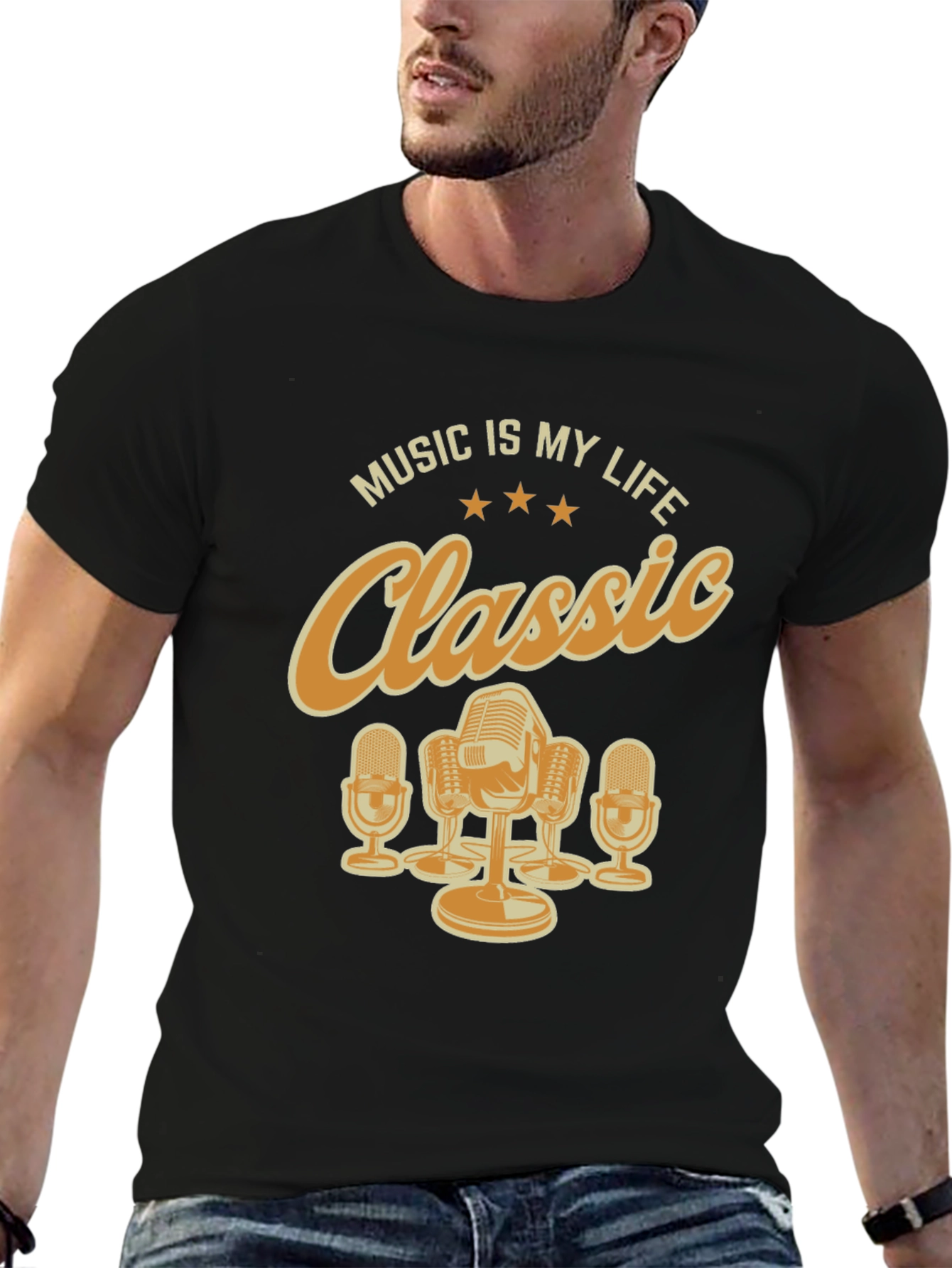 Black Classic Music is My Life Graphic T-Shirt view 6