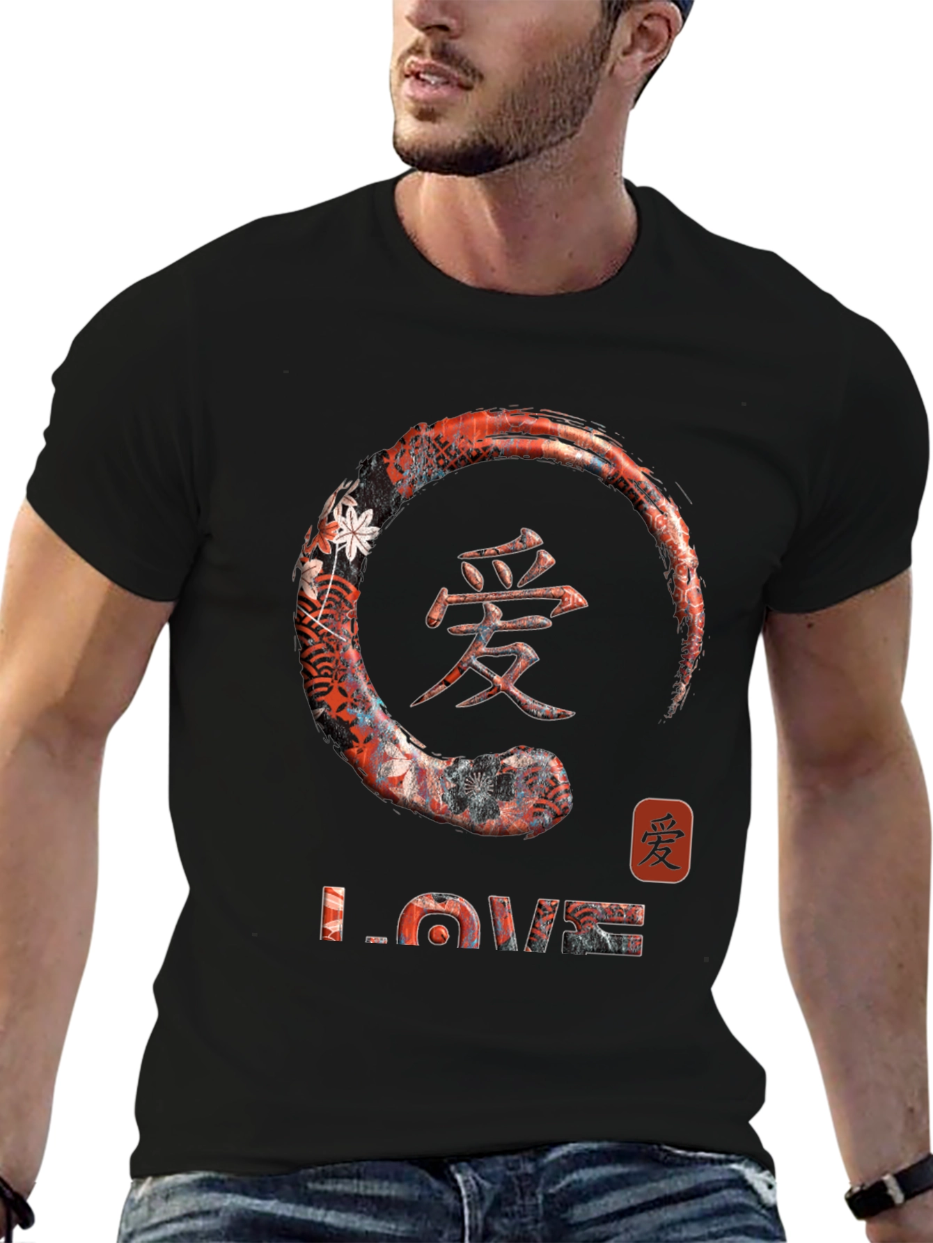 Black Zen Circle Love Graphic T-Shirt view 6