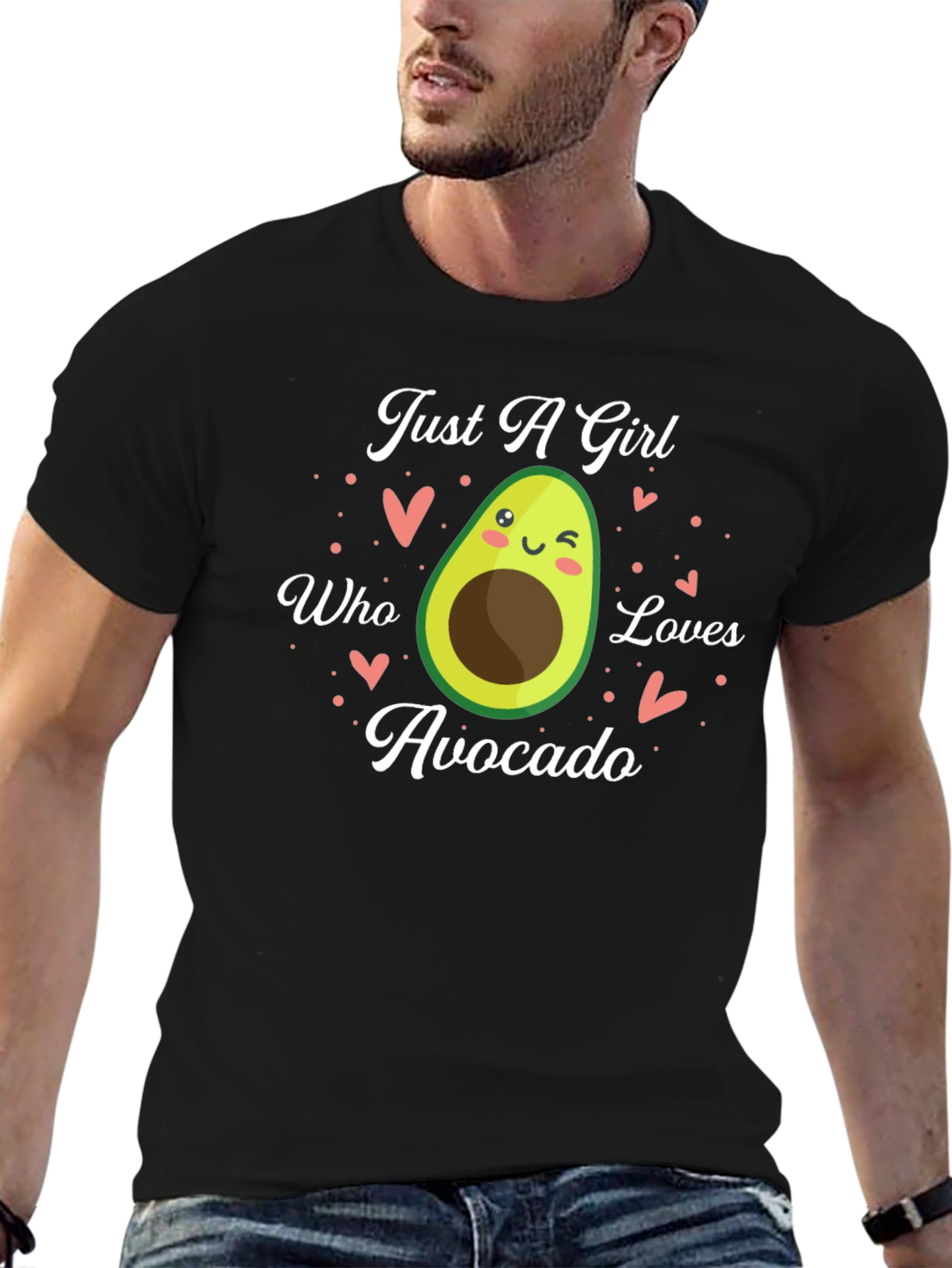 Black Just A Girl Who Loves Avocado Graphic Tee view 6