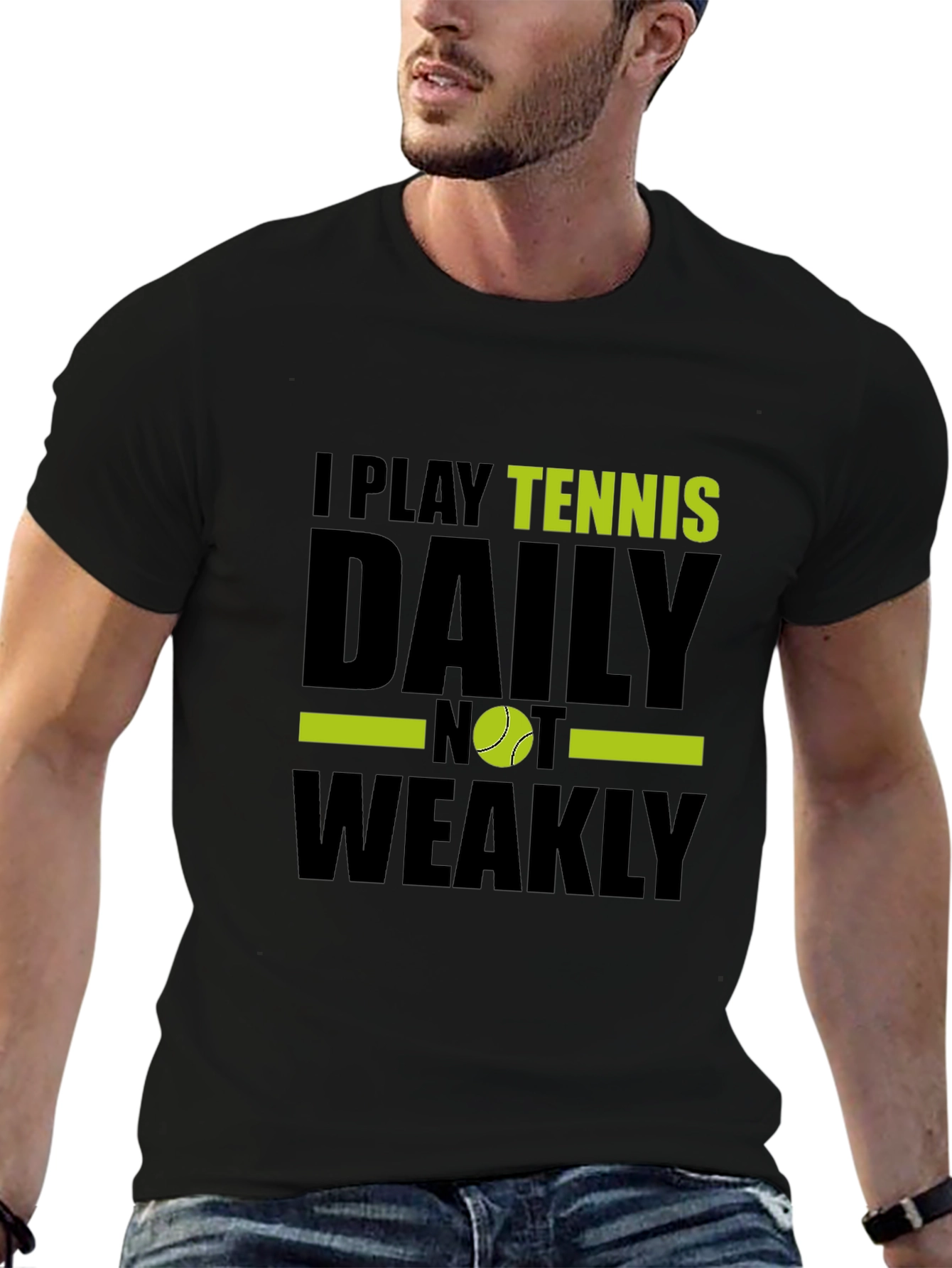 Black Tennis Player Graphic T-Shirt - Daily NOT Weakly! view 6