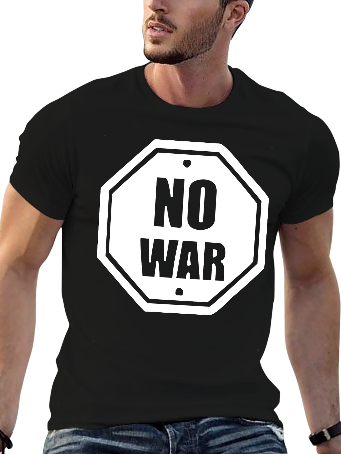 Black No War T-Shirt - Black view 6