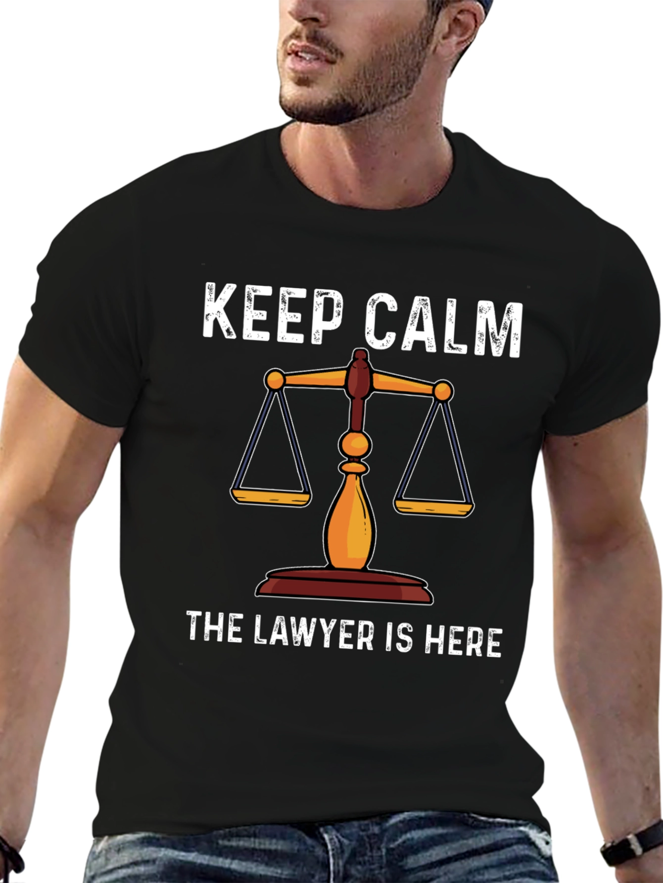 Black Keep Calm Lawyer T-Shirt view 6
