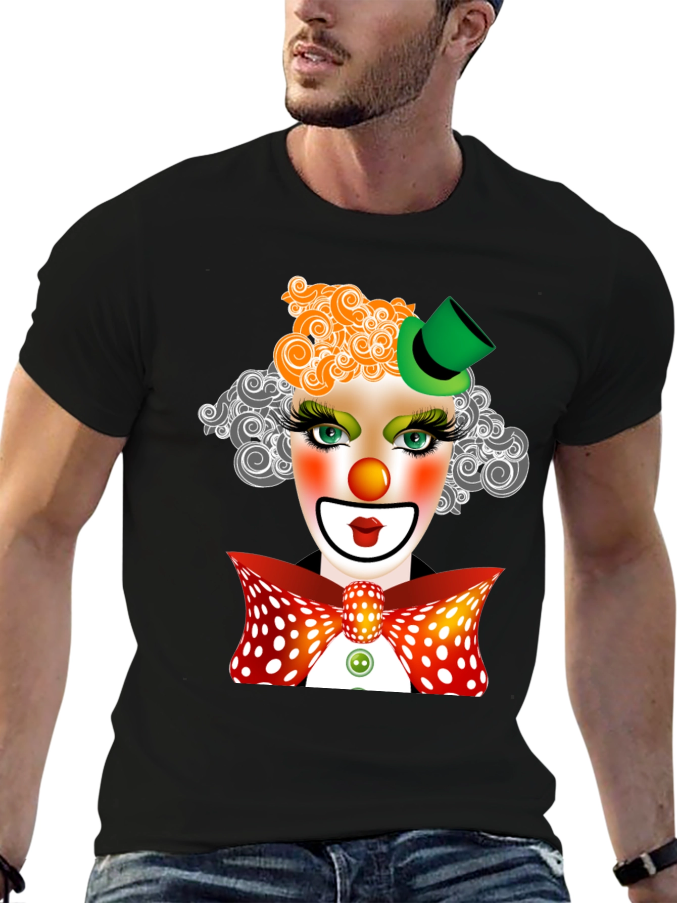 Black Clown Face Graphic T-Shirt view 6