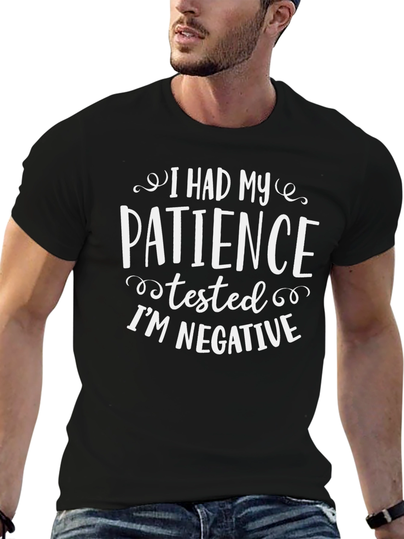 Black I Had My Patience Tested T-Shirt view 6