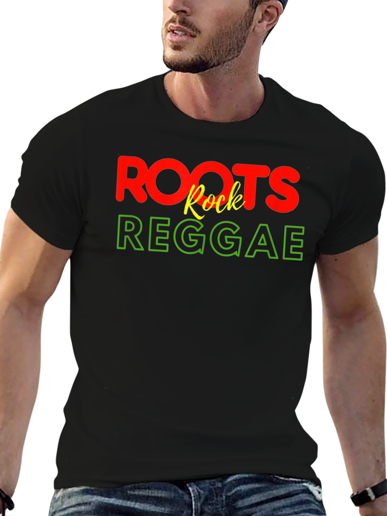 Black Roots Rock Reggae Graphic T-Shirt view 6