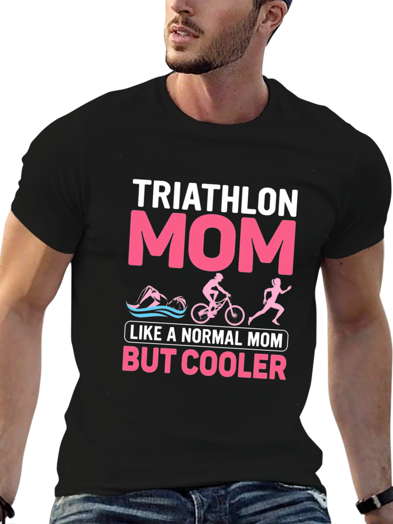Triathlon Mom Graphic T-Shirt - Cool Mother's Day Gift - 6