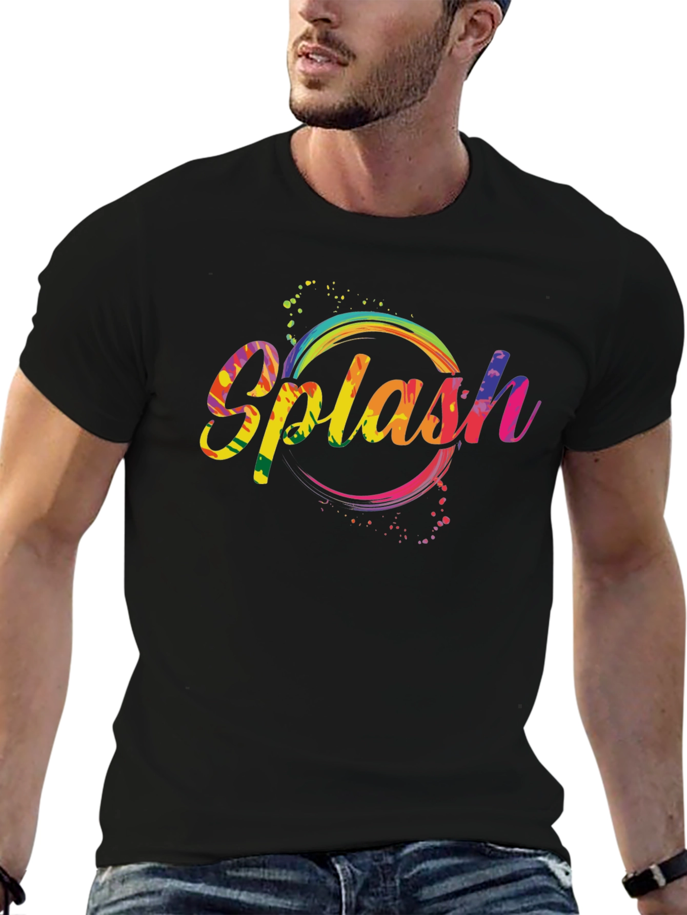 Black Splash Graphic Tee - Rainbow Colors view 6