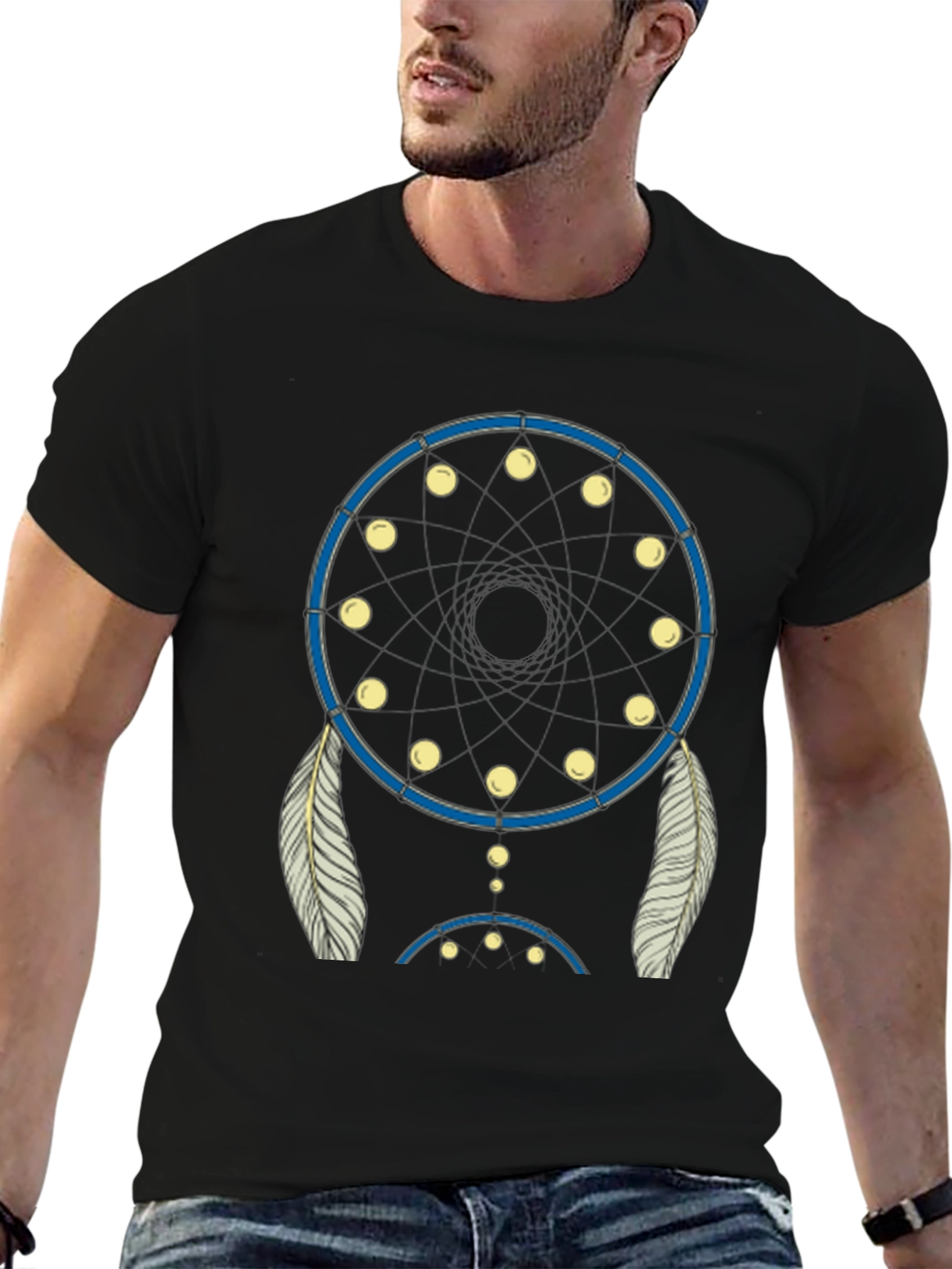 Black Dream Catcher Graphic Tee - Black Cotton Blend view 6