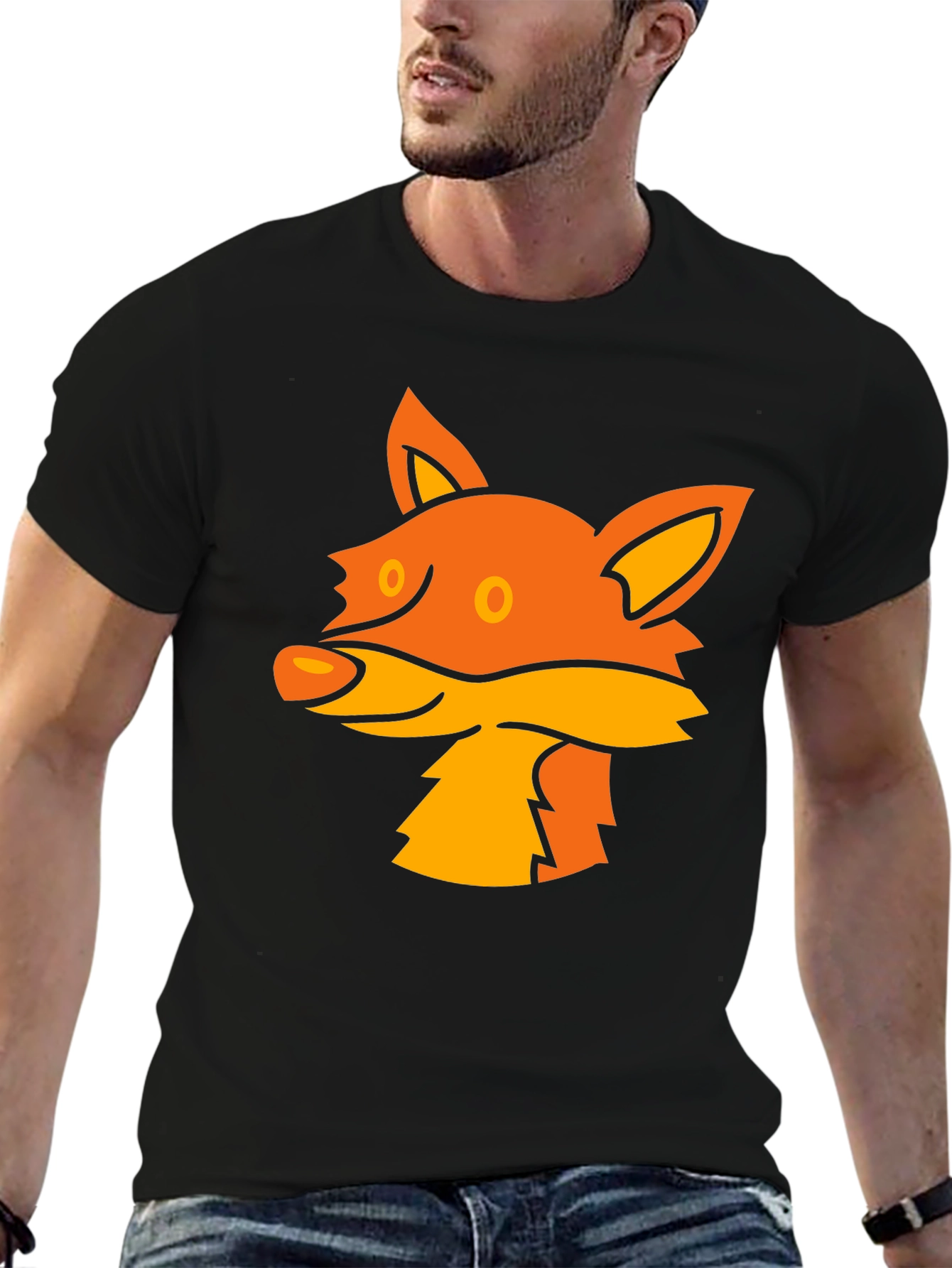 Black Fox Graphic Tee - Stylish Black T-Shirt view 6