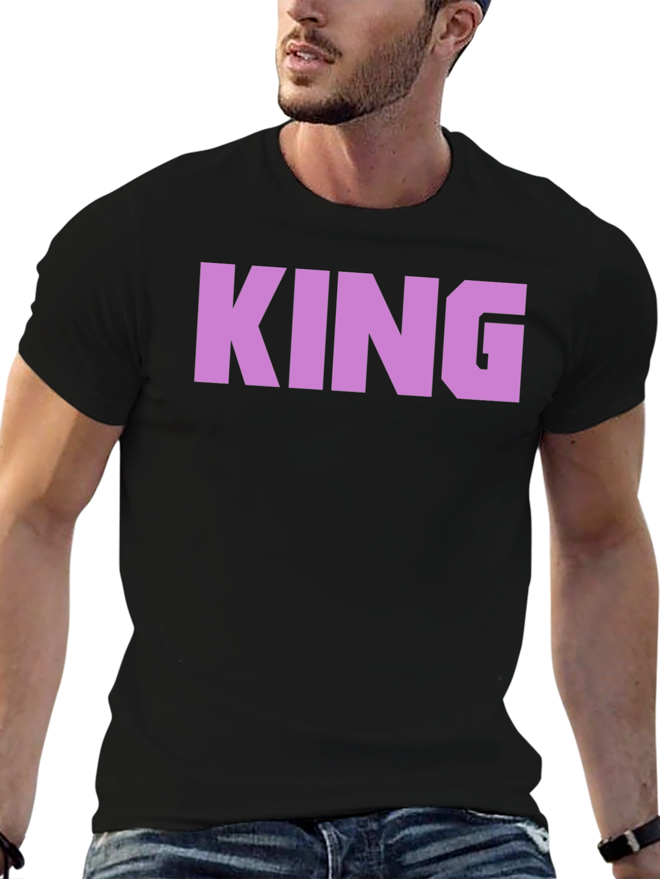 Black King Graphic Print Black T-Shirt view 6