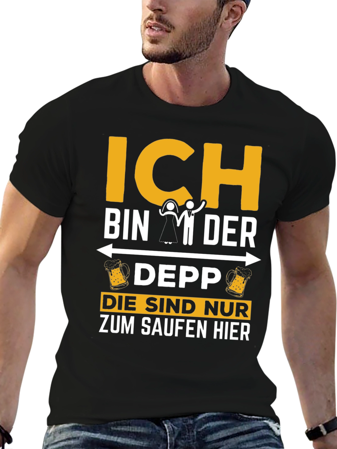 Black Ich Bin Der Depp Graphic T-Shirt view 6
