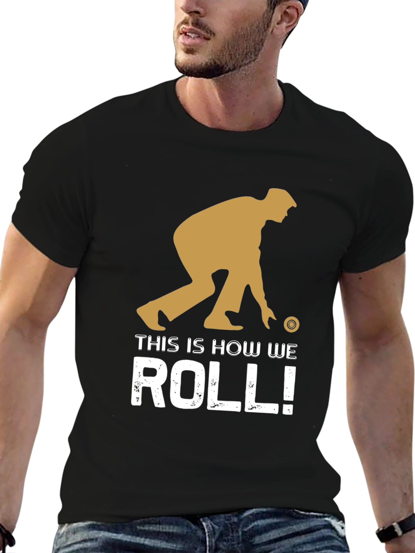 Black This is How We Roll! Bowling T-Shirt view 6