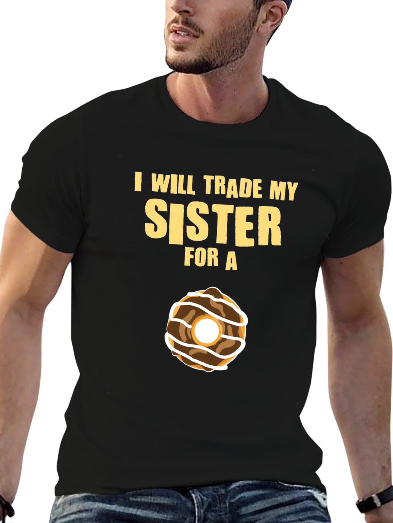 Black Trade My Sister for a Donut T-Shirt view 6