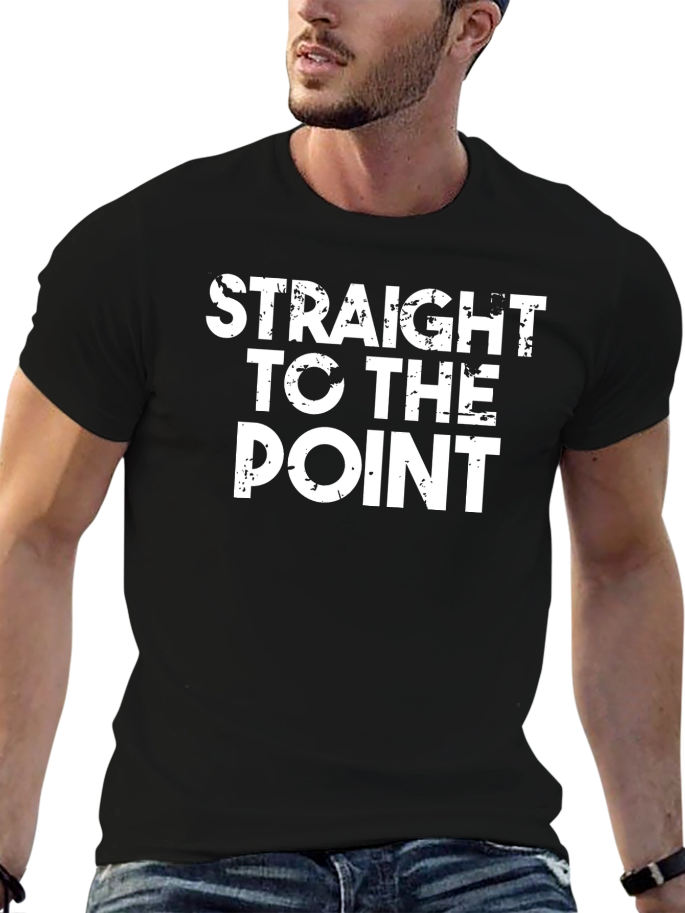 Black Straight to the Point Graphic Tee view 6
