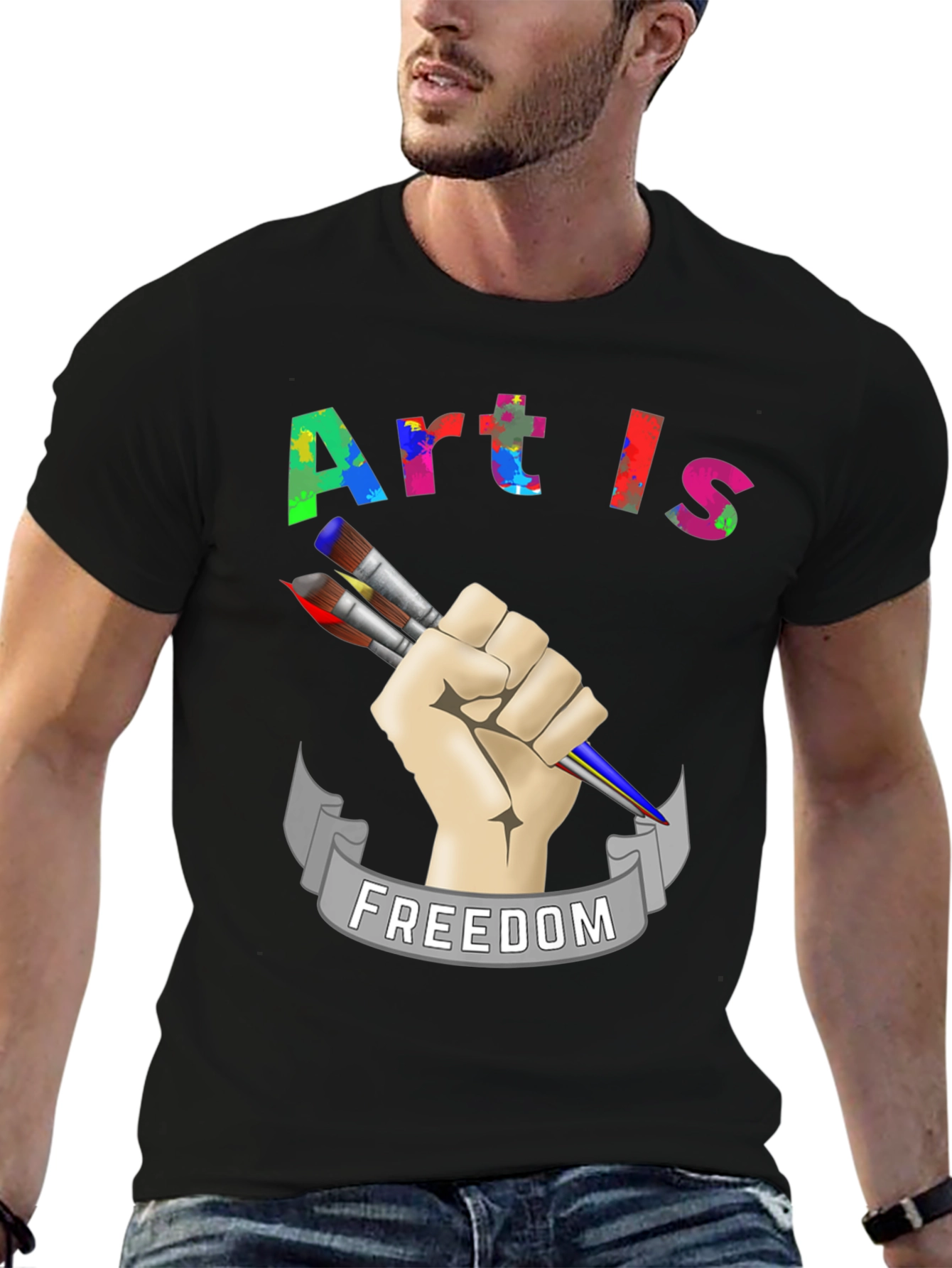 Black Art is Freedom Graphic T-Shirt view 6