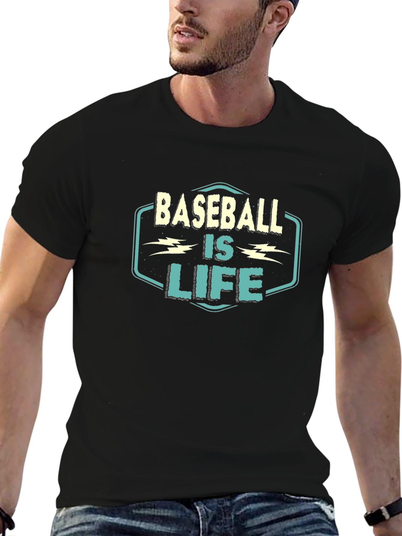 Black Baseball is Life Graphic T-Shirt view 6