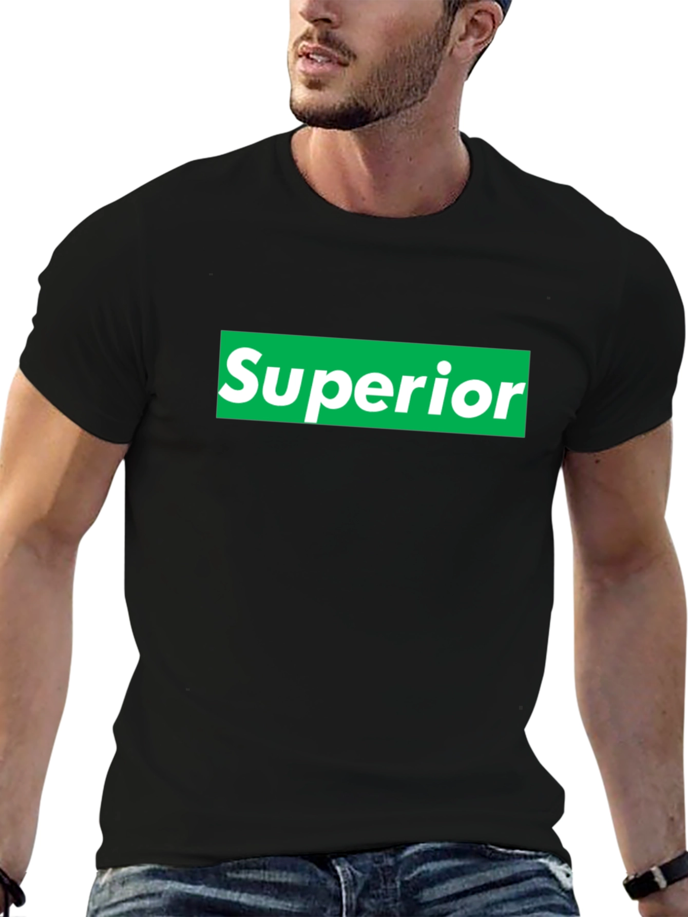 Black Superior Graphic Tee - Bold Statement T-Shirt view 6